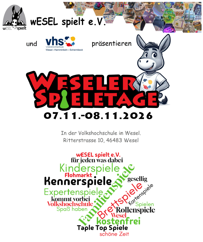 wESEL spielt e.V. Volkshochschule Weseler Spieletage