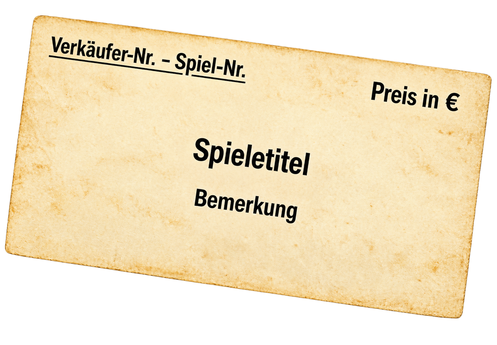Weseler Spieletage - Flohmarkt - Etiketten